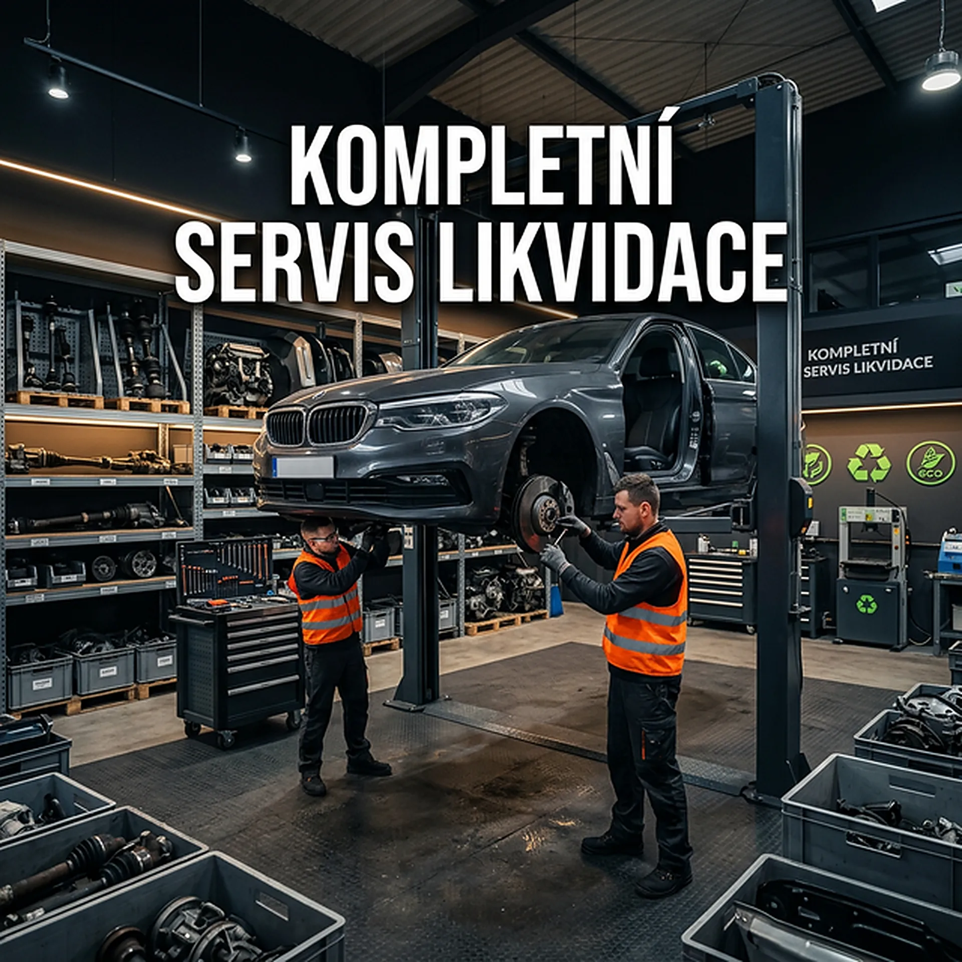 Kompletní servis ekologické likvidace vozidel Mělník